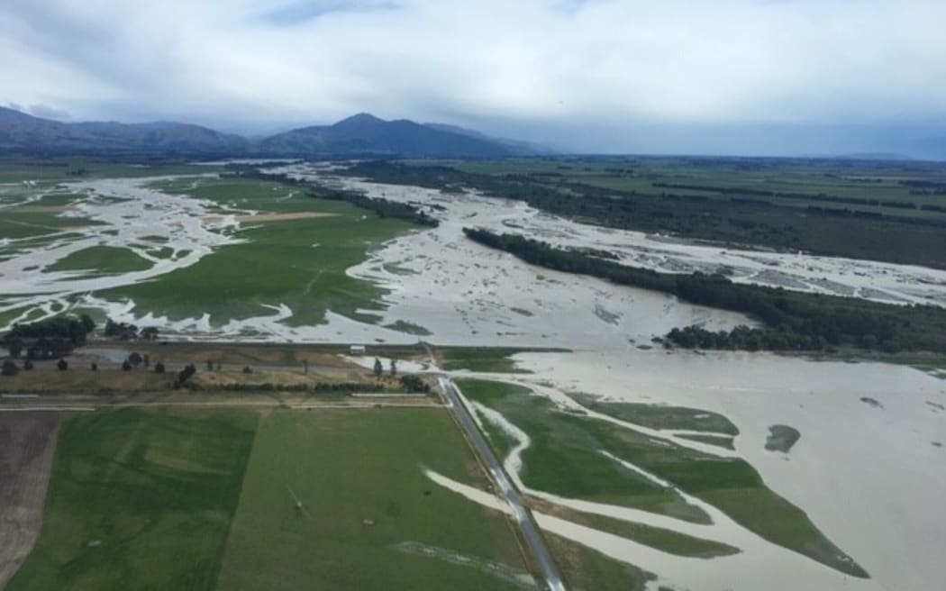 Flooding across paddocks.