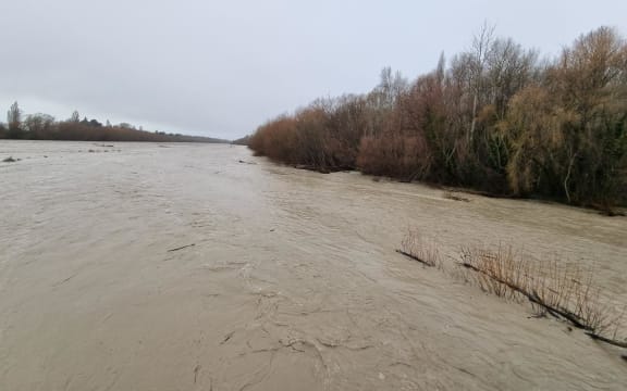 Ashburton River in flood