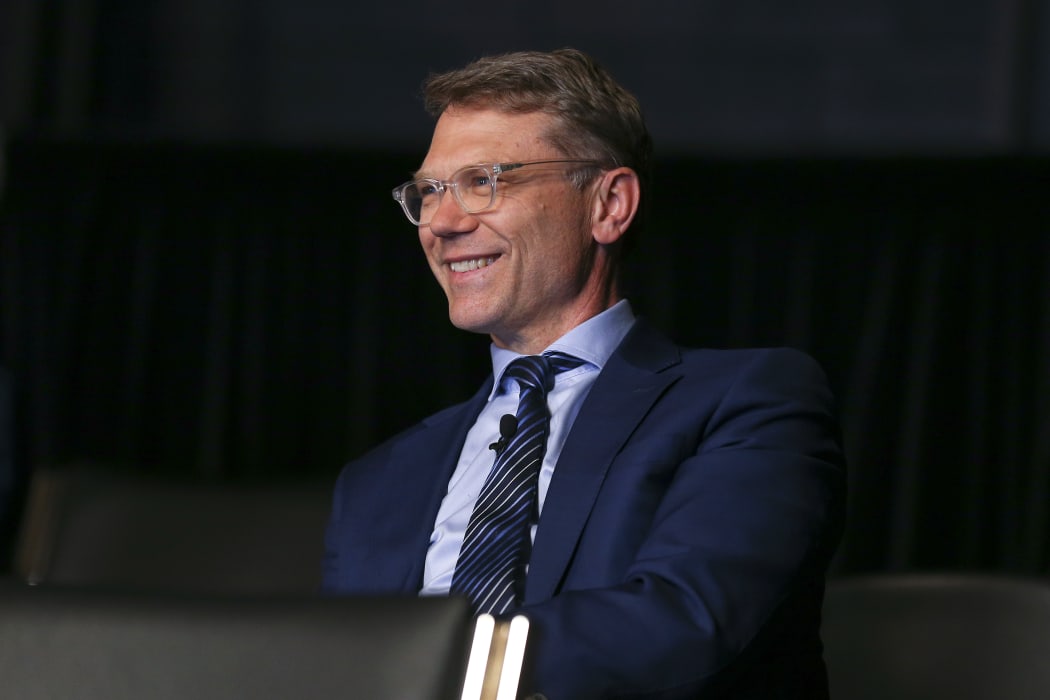 National Party Finance spokesperson Paul Goldsmith looks on during the Virtual National Party 2020 Campaign Launch at Avalon Studios on September 20, 2020 in Wellington, New Zealand. T=