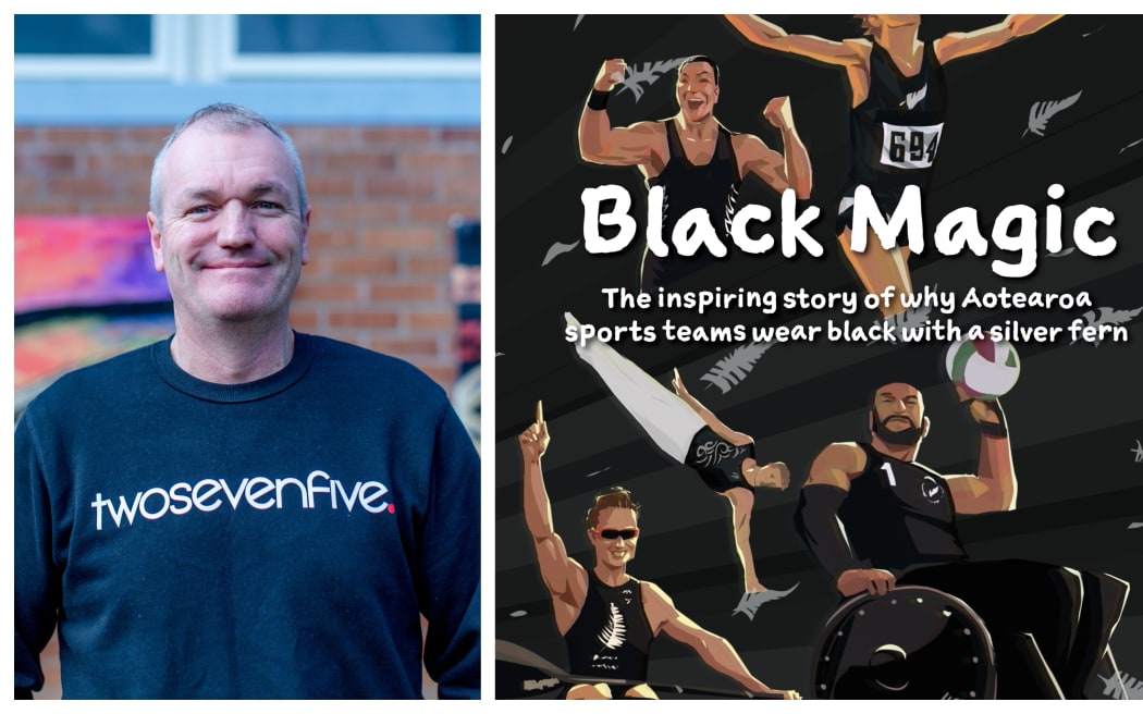 Book cover of Black Magic and head shot of Dave Riley