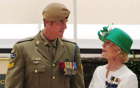 ------EDITORS NOTE------------ RESTRICTED TO EDITORIAL USE - MANDATORY CREDIT "AFP PHOTO / HO / AUSTRALIAN DEPARTMENT OF DEFENCE / CPL Chris MOORE" - NO MARKETING NO ADVERTISING CAMPAIGNS - DISTRIBUTED AS A SERVICE TO CLIENTS
This handout photo taken and released by Australia's Department of Defence on January 23, 2011 shows Australia's Governor-General Quentin Bryce (R) talking to Corporal Ben Roberts-Smith after awarding him the Victoria Cross at an investiture ceremony at Campbell Barracks in Swanbourne, outside Perth. Roberts-Smith of the Special Air Service Regiment was awarded the Victoria Cross for Australia for his gallantry under fire during operations in Afghanistan in June 2010.     AFP PHOTO / HO / AUSTRALIAN DEPARTMENT OF DEFENCE / CPL Chris MOORE (Photo by CPL Chris Moore / AUSTRALIAN DEPARTMENT OF DEFENCE / AFP)