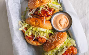 Sticky Fried Chicken Burgers