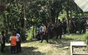 Indonesian police were out in force in an attempt to prevent the KNPB congress proceeding, October 2018.