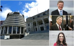 NZ Parliament, Bill English, Winston Peters, Jacinda Ardern.