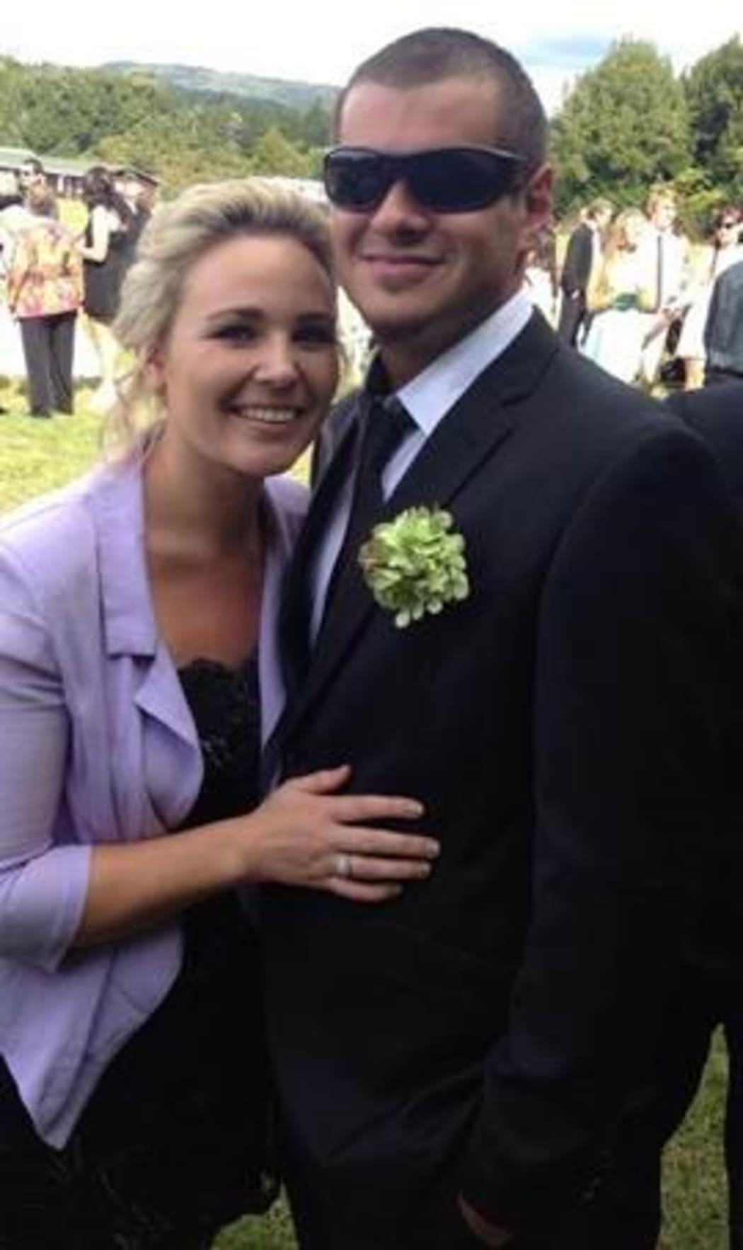 Sophie and Adam at the beginning of the year at a friends wedding.