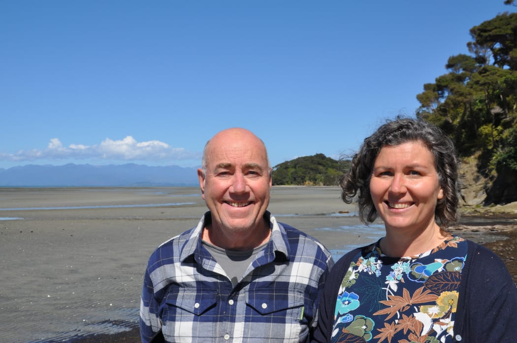HealthPost Nature Trust chair Peter Butler and Onetahua Restoration project spokesperson Sky Davies.
