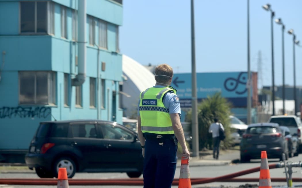 Emergency services are at the scene of a large blaze at a waste facility in Onehunga on 7 February 2024.