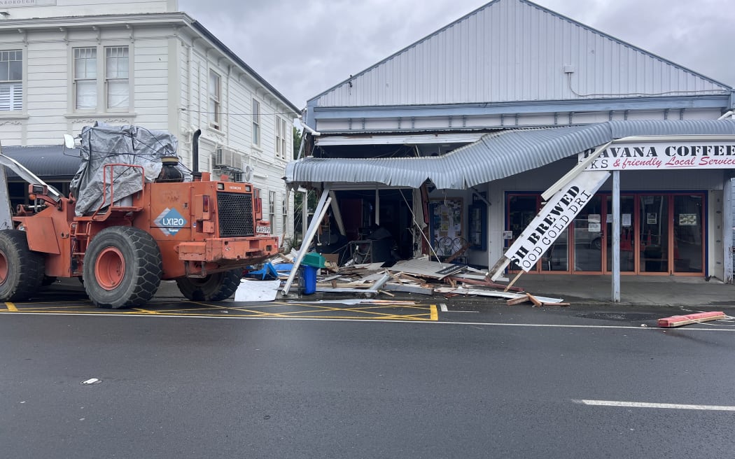 The aftermath of a digger attack on Kitchener's Cafe in Martinborough , Wairarapa.