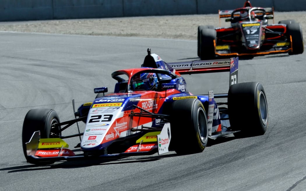 Liam Sceats wins the 2024 New Zealand Grand Prix at Highlands Motorsport Park in Cromwell