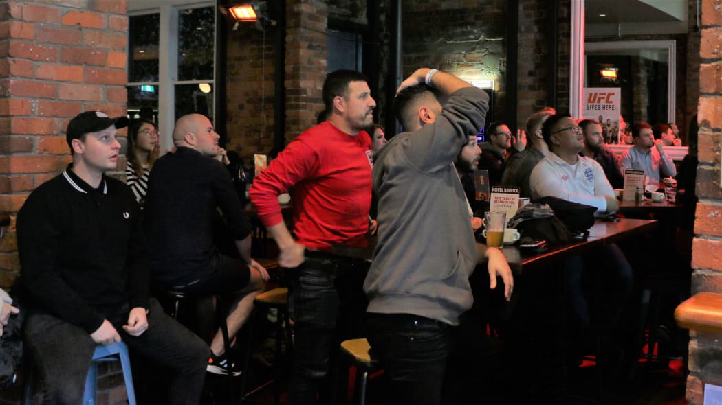 Fans packed out Hotel Bristol on Cuba Street on 8 July to watch the semifinal between England and Denmark.