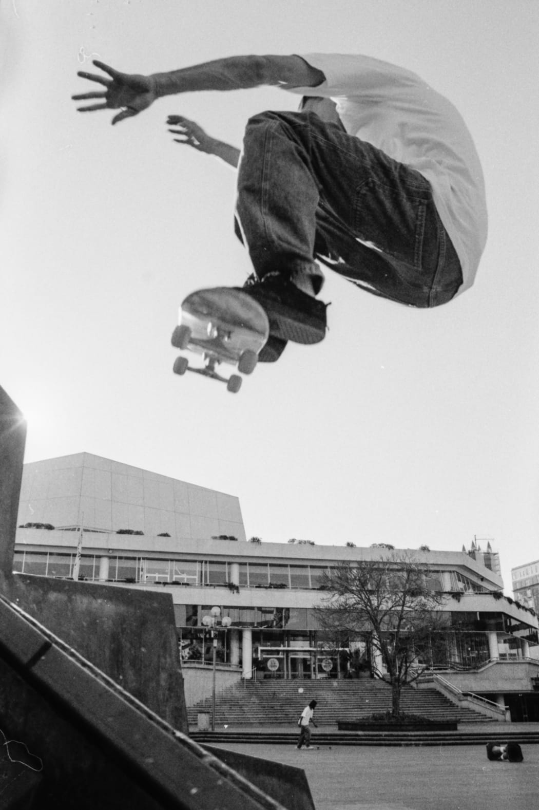 Riding the Aotea Square.