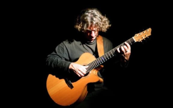 Nigel Gavin with his Laurie Williams-built seven-string acoustic guitar