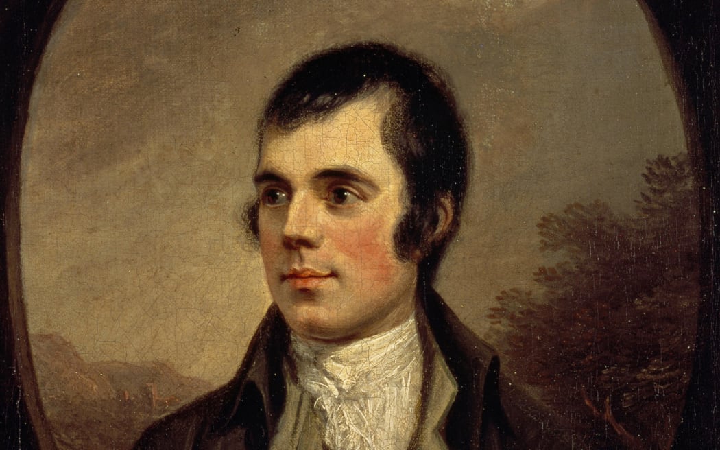 A portrait painting of the Scottish poet Robbie Burns