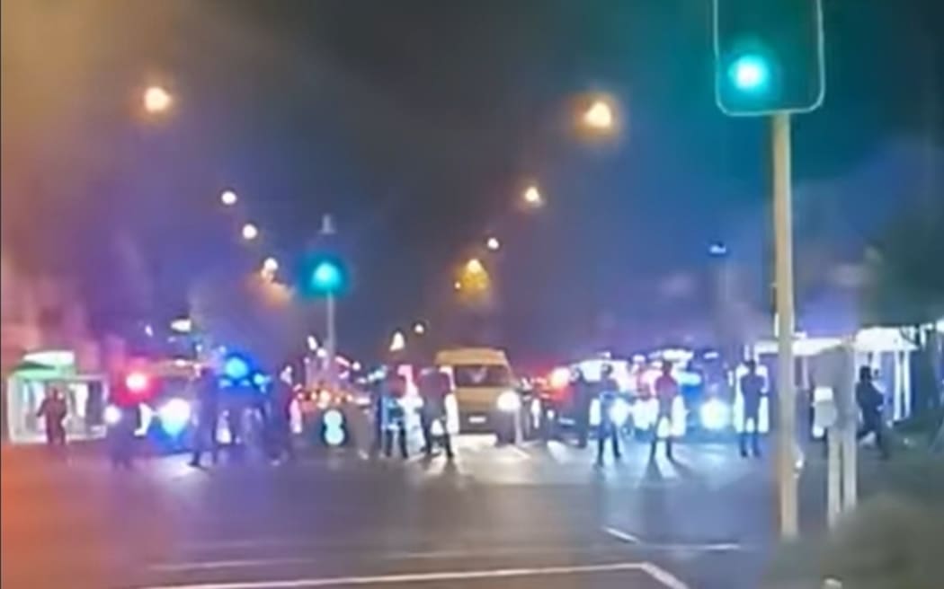 Armoured police blocked off part of State Highway 1 in Levin and the Eagle helicopter circled the town, after large groups of cars, some carrying out street racing, caused disruption on Friday 30 May, 2025, into Saturday.