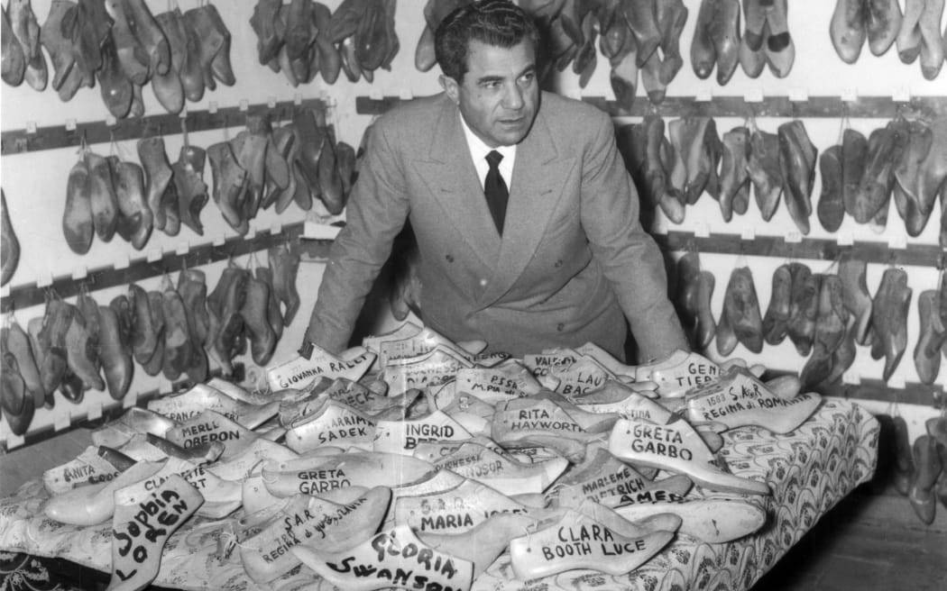 The shoe designer and maker Salvatore Ferragamo in his Naples workshop