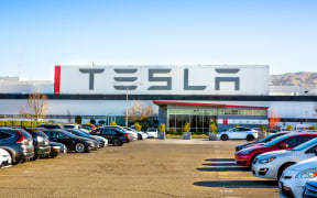 Tesla factory plant in Fremont in the San Francisco Bay Area of California.