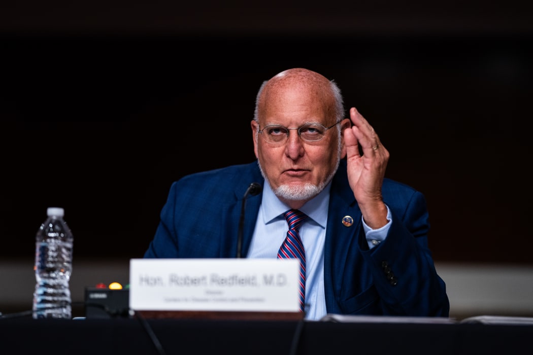 Centers for Disease Control and Prevention Director Dr. Robert Redfield speaks during a Senate Appropriations subcommittee hearing, on 16 September.