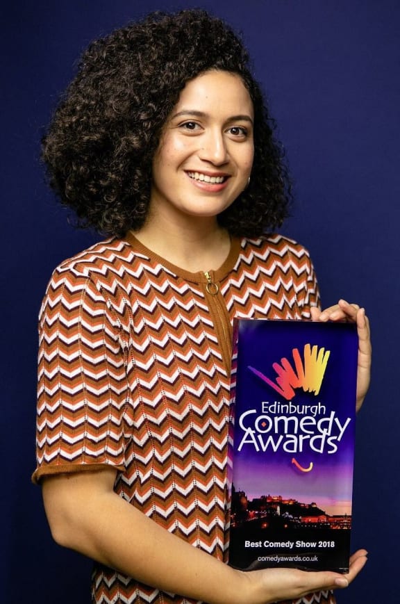 Rose Matafeo with her award for the best comedy show at the Edinburgh Fringe Festival.