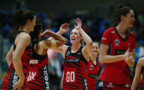 Canterbury Tactix celebrate a win.