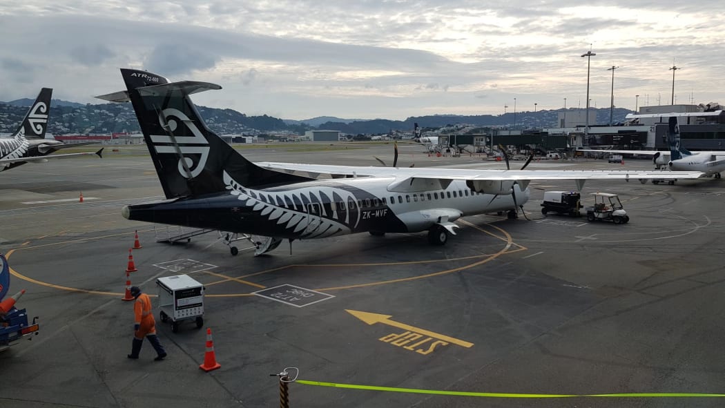 An Air New Zealand ATR72 at Wellington Airport.