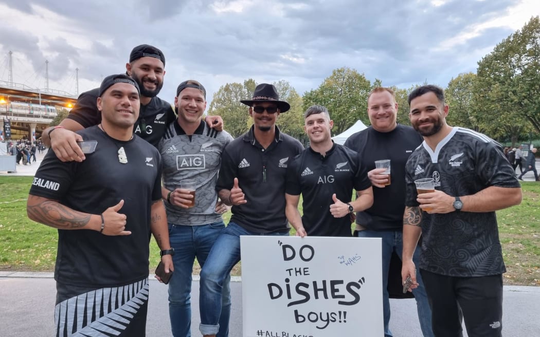 Fans at the Rugby World Cup 2023 in France ahead of the All Blacks vs Argentina game on 21 October.