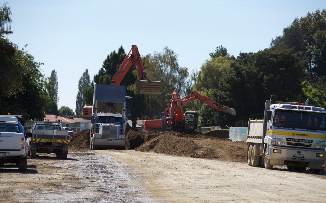 Truck drivers and digger crews are already hard at work, repairing some of the flood damage in Edgecumbe.