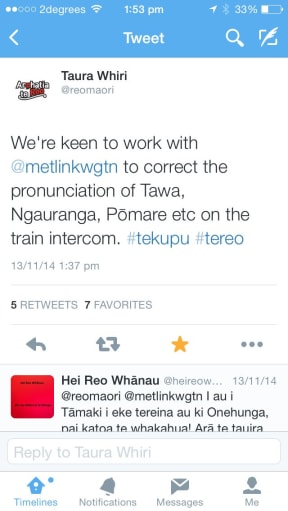 te reo train tweet