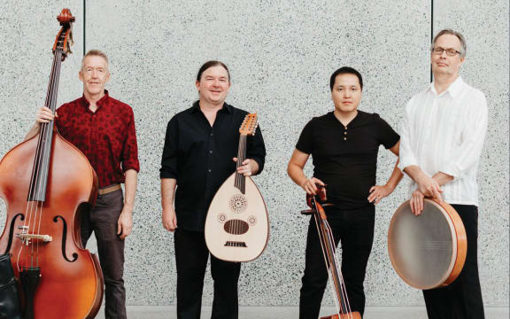 Australian folk fusion quartet Equus. (l to r) Bertie McMahon, John Robinson, Bukhchuluun Ganburged, Peter Kennard