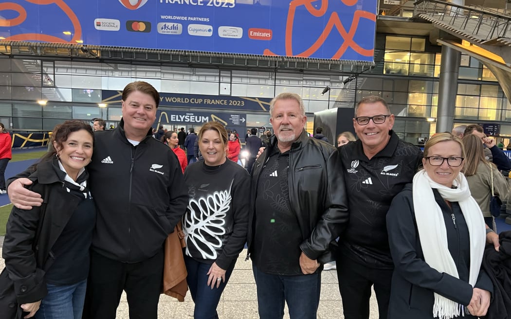 Rugby fans in Paris.