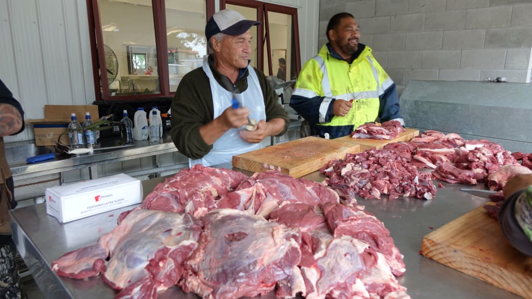 Kokohinau Marae in Te Teko has become a food bank to help families in Edgecumbe, which has been hit by devastating flooding.