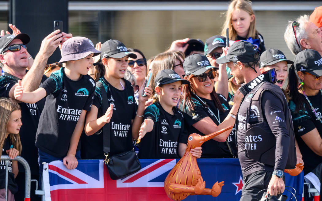 Team New Zealand's Nathan Outteridge on the final race of the 37th America's Cup, (race day 6), 19 October, 2024.