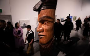 King Tuheitia opens the Kiingi Tuheitia Portraiture Award exhibition at the New Zealand Portrait Gallery.