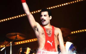 Freddie Mercury of Queen live at Festival di Sanremo 1984