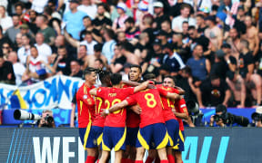 Spain celebrate a goal at Euro24.
