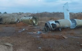 Pieces of missiles are seen at the rural area of Al-Baghdadi town after Iran's Islamic Revolutionary Guard Corps targeted a military base in Erbil, Iraq, that also hosts US forces, on 8 January, 2020.