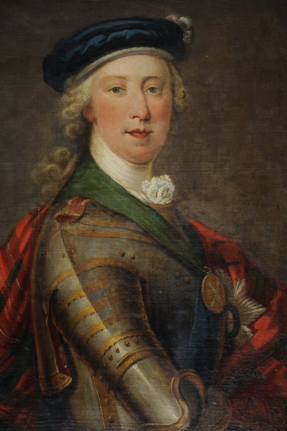 United Kingdom, Scotland, Borders Region, Tweed Valley, the castle of Traquair House, portrait of Bonnie Prince Charlie (Photo by RIEGER Bertrand / hemis.fr / Hemis via AFP)
