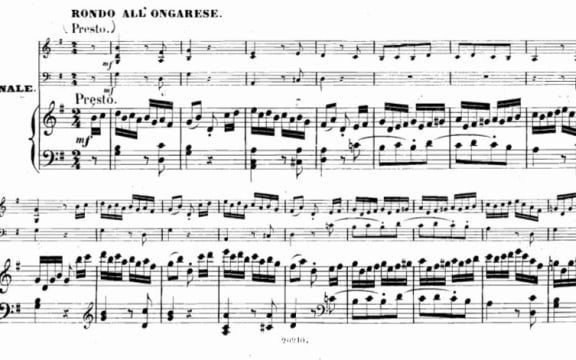 Part of score of Haydn's 'Gypsy' Trio