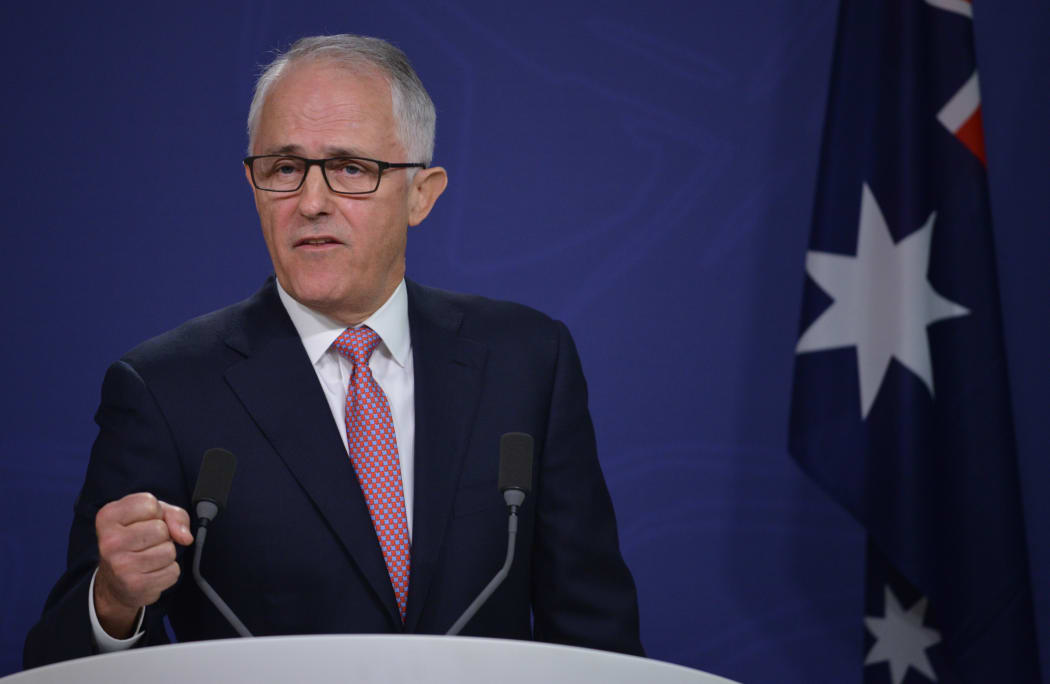 Prime Minister Malcolm Turnbull speaks about an alleged terror plot at a press conference in Sydney.