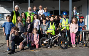Birkenhead Primary has four Walking School Buses, including the Hinemoa Hikers - which Geoff and his wife Linda volunteer for.