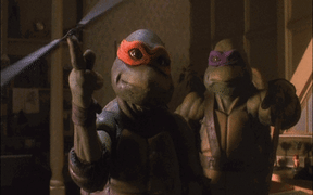 A gif of the old Teenage Mutant Ninja Turtles movie