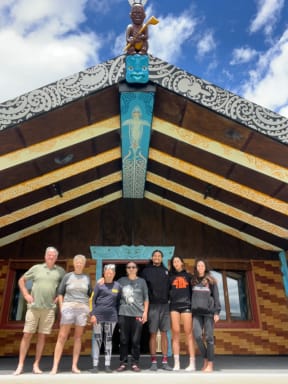 Members of the Tū Wairoa team outside Rangiwaho Marae.