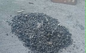 Sam Johnstone said he removed at least two shovel loads of stones from his car’s inner guards, suspension and brakes after driving over roadworks on State Highway 2 north of Waipawa, through to just before the town clock.