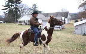 Roy Moore arrived at the polling station on horseback.
