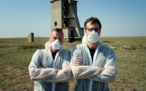 David Farrier with Andy Drury at the Polygon, Kazakhstan