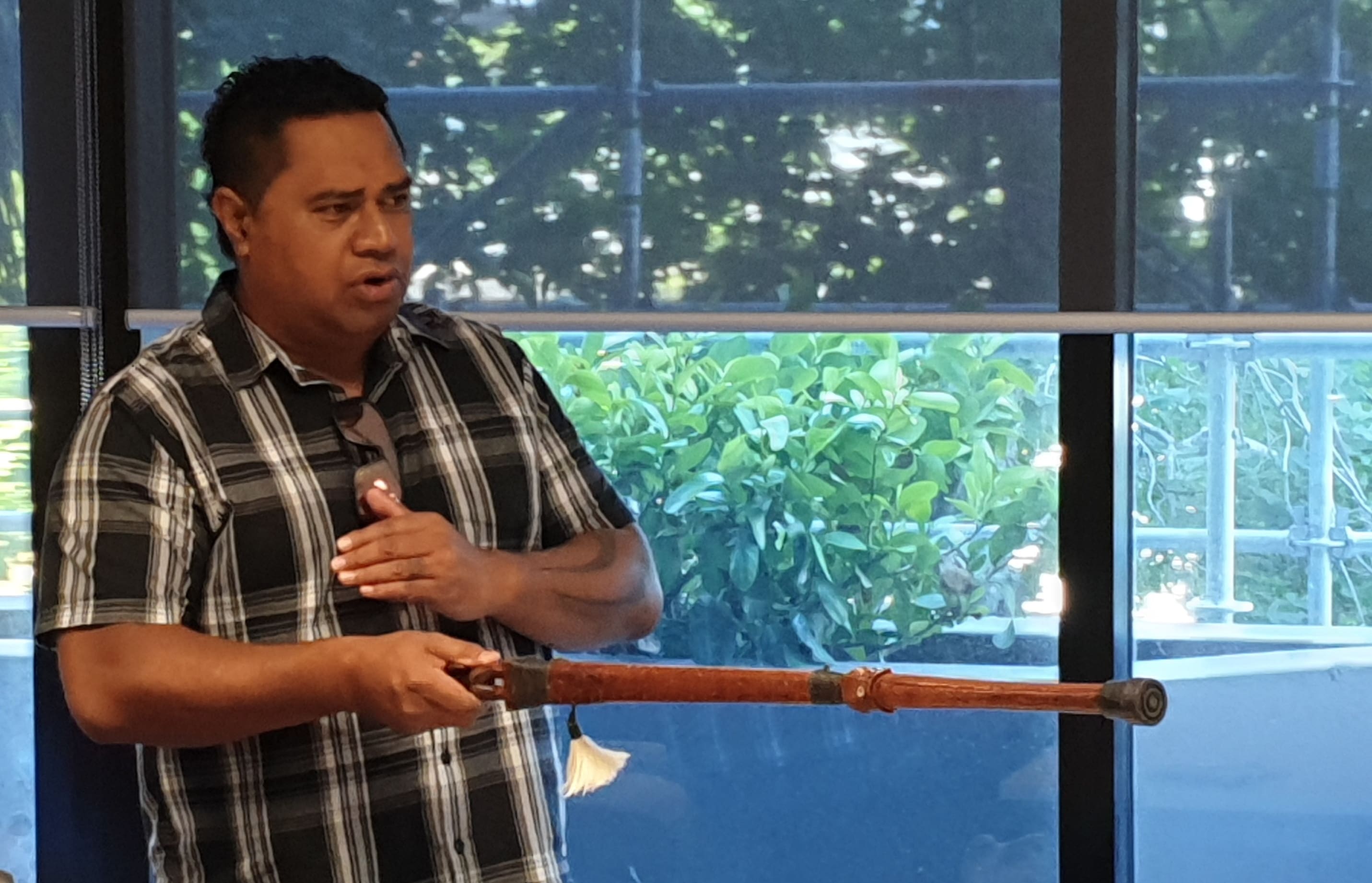 Joe Pihema of Ngāti Whātua addresses the Waitematā Local Board.