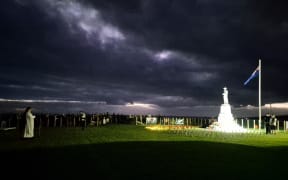 In Mahia at Kaiuku Marae as hundreds gathered for the dawn service on Anzac Day 2025.