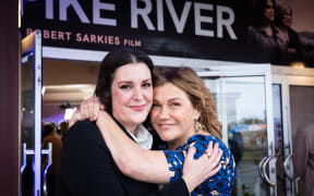 Melanie Lynskey and Robyn Malcolm at the premiere of Pike River in Greymouth.
