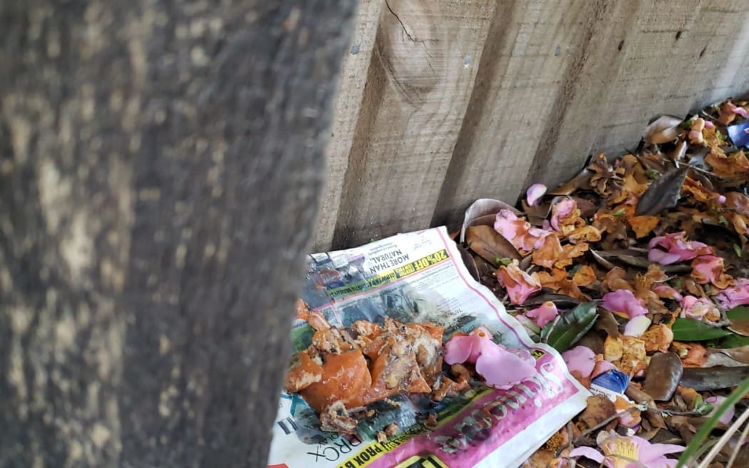 Food has been seen scattered outside and inside people's properties in Christchurch.