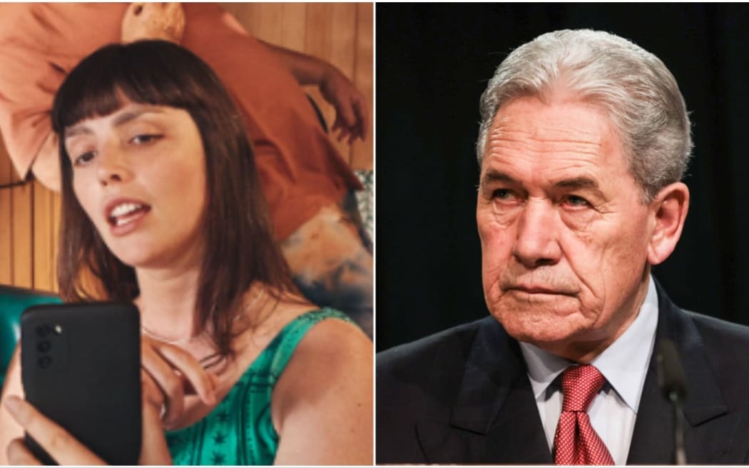 Acacia O'Connor (left) and Winston Peters.