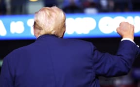 Presidential candidate and former President Donald Trump speaks at a campaign rally on August 17, 2024 in Wilkes Barre, Pennsylvania. Michael M. Santiago/Getty Images/AFP (Photo by Michael M. Santiago / GETTY IMAGES NORTH AMERICA / Getty Images via AFP)